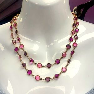 Vintage Swarovski Crystal Necklace 🦋 BEAUTIFUL PURPLE AND PINK SHADES 💕